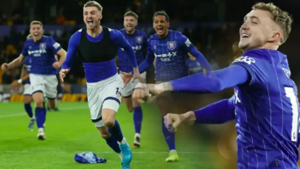 Match-winner Jack Taylor celebrates after the game